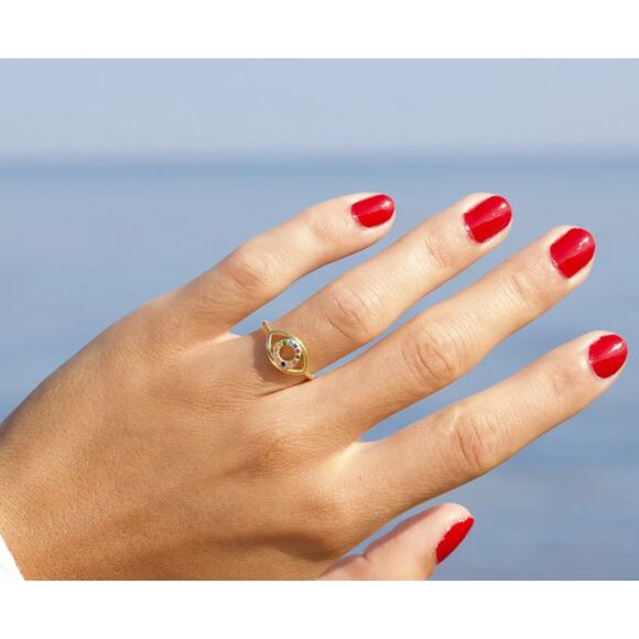 With Love Darling, Rainbow Eye Ring, NWT, Multiple Sizes - Picture 2 of 5